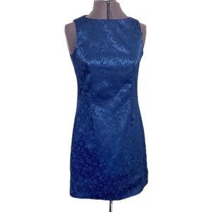Vtg Y2K City Triangles Blue Floral Mini Sheath Dress Size 5